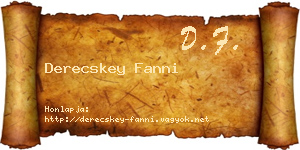 Derecskey Fanni névjegykártya